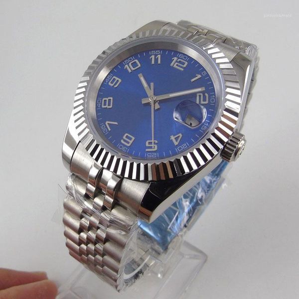 wristwatches 40mm blue sterile dial sapphire glass jubilee date 21 jewels miyota 8215 coin bezel automatic men's wristwatch, Slivery;brown
wristwatches 40mm blue sterile dial sapphire glass jubilee date 21 jewels miyota 8215 coin bezel automatic men's wristwatch, Slivery;brown