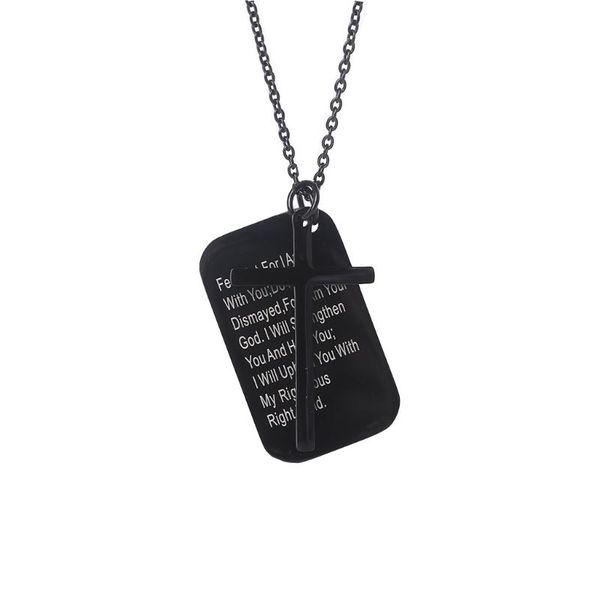 pendant necklaces n58f stainless steel dog tag cross necklace black bible prayer jewelry for teenagers daughter women men, Silver
pendant necklaces n58f stainless steel dog tag cross necklace black bible prayer jewelry for teenagers daughter women men, Silver
