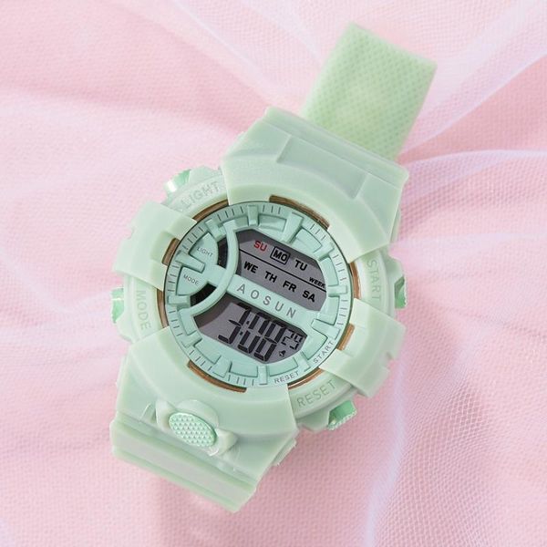 wristwatches 2021 multifunction electronic sport woman watch waterproof silicone student big dial clock relogios femininos, Slivery;brown
wristwatches 2021 multifunction electronic sport woman watch waterproof silicone student big dial clock relogios femininos, Slivery;brown