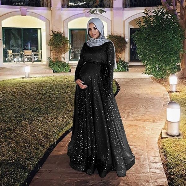 muslim evening dresses sequin long sleeve pregnant a line prom party formal gowns, Black;red
muslim evening dresses sequin long sleeve pregnant a line prom party formal gowns, Black;red