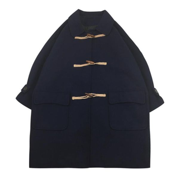 women's wool & blends horn button coats navy blue winter long blend overcoat 2021 lady trendy outerwear female woolen clothing n771, Black
women's wool & blends horn button coats navy blue winter long blend overcoat 2021 lady trendy outerwear female woolen clothing n771, Black