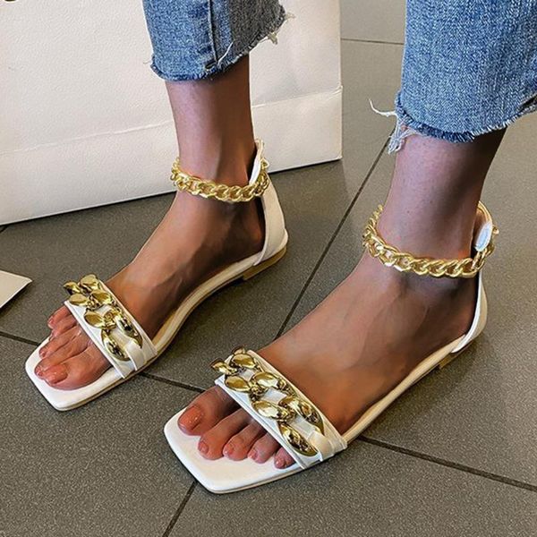 sandals 2021 flat women fashion summer metal chain outdoor square toe zipper beach shoes plus size 36-43, Black
sandals 2021 flat women fashion summer metal chain outdoor square toe zipper beach shoes plus size 36-43, Black