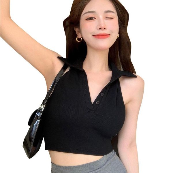 women's tanks & camis summer women's 2021,young girls halter vest fashion solid color backless lapel exposed navel suspender p, White
women's tanks & camis summer women's 2021,young girls halter vest fashion solid color backless lapel exposed navel suspender p, White