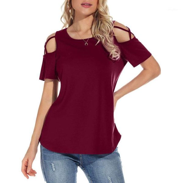 women's blouses & shirts women casual solid summer short sleeves strappy cold shoulder hollow out loose, White
women's blouses & shirts women casual solid summer short sleeves strappy cold shoulder hollow out loose, White