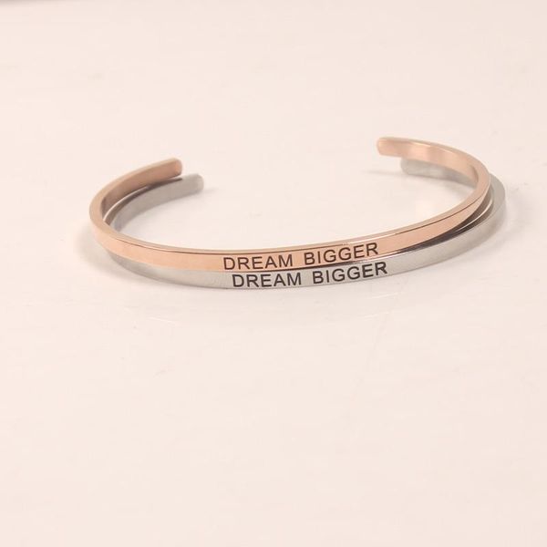 bangle dream bigger stainless steel engraved positive inspirational quote hand imprint cuff mantra bracelet gift for girl, Black 
bangle dream bigger stainless steel engraved positive inspirational quote hand imprint cuff mantra bracelet gift for girl, Black
