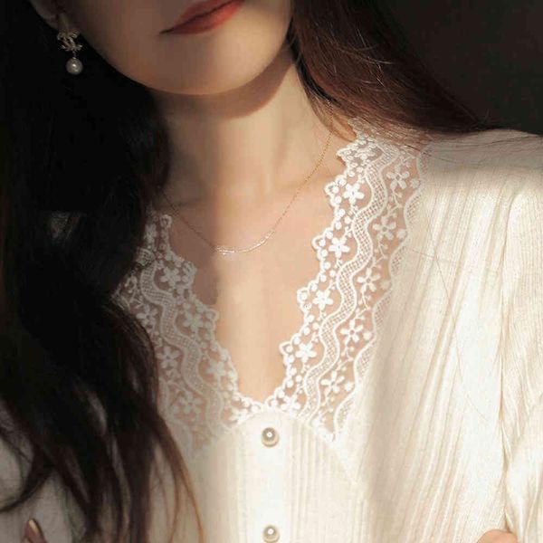 sweaters lace knitted sweater women korea style elegant office lady pullover female 2021 casual long seeve v-neck vintage base shirts, White;black
sweaters lace knitted sweater women korea style elegant office lady pullover female 2021 casual long seeve v-neck vintage base shirts, White;black