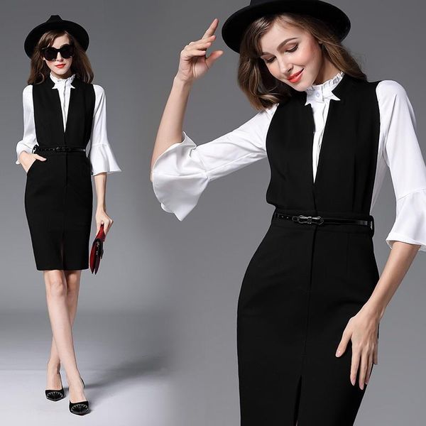 casual dresses uniform for office blazer dress wear ladies vest korean style clothing 2021 robe dd2061, Black;gray
casual dresses uniform for office blazer dress wear ladies vest korean style clothing 2021 robe dd2061, Black;gray