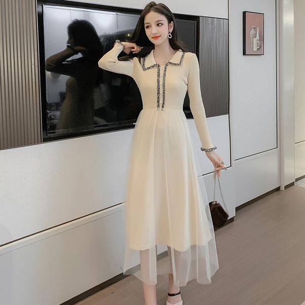 casual dresses dress mesh stitching chic french style mid-length long sleeve bottoming elegant sweater knitted 2021 autumn winter, Black;gray
casual dresses dress mesh stitching chic french style mid-length long sleeve bottoming elegant sweater knitted 2021 autumn winter, Black;gray