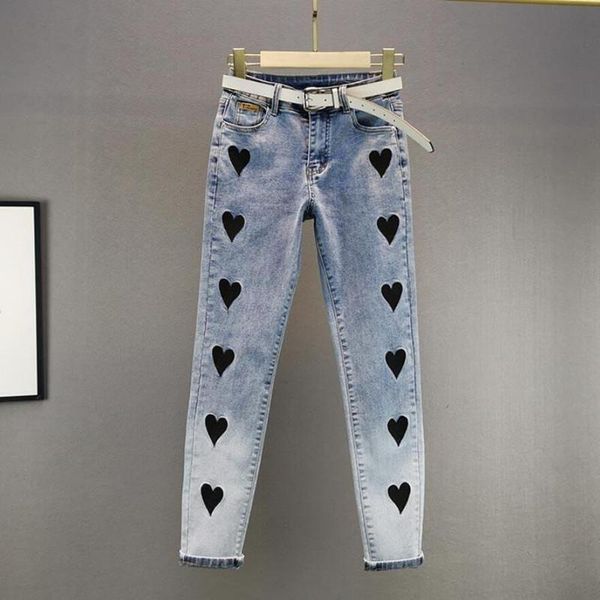 fashion embroidery love jeans women 2021 spring autumn high waist cotton stretch skinny feet denim pencil pants q228 women's, Blue
fashion embroidery love jeans women 2021 spring autumn high waist cotton stretch skinny feet denim pencil pants q228 women's, Blue