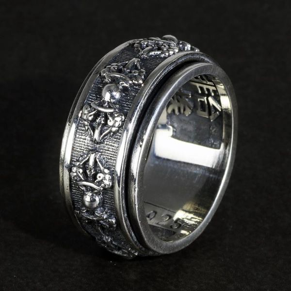 cluster rings real 925 sterling silver vajry for men 10mm rotatable shift luck scriptures engraved tibetan buddhist jewelry, Golden;silver
cluster rings real 925 sterling silver vajry for men 10mm rotatable shift luck scriptures engraved tibetan buddhist jewelry, Golden;silver
