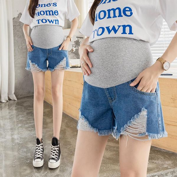 6821# summer casual denim maternity short jeans adjustable belly shorts for pregnant women ripped hole wide leg loose pregnancy bottoms, White
6821# summer casual denim maternity short jeans adjustable belly shorts for pregnant women ripped hole wide leg loose pregnancy bottoms, White