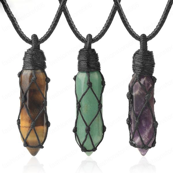 natural stone rope wrap necklace hand made hexagonal crystal necklaces pendants pink quartz green aventurine tiger eye, Silver
natural stone rope wrap necklace hand made hexagonal crystal necklaces pendants pink quartz green aventurine tiger eye, Silver