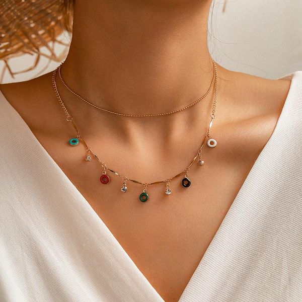 kissme cute multicolor enamel doughnuts pendant necklaces for women delicate crystal gold color layered chains fashion jewelry, Silver
kissme cute multicolor enamel doughnuts pendant necklaces for women delicate crystal gold color layered chains fashion jewelry, Silver