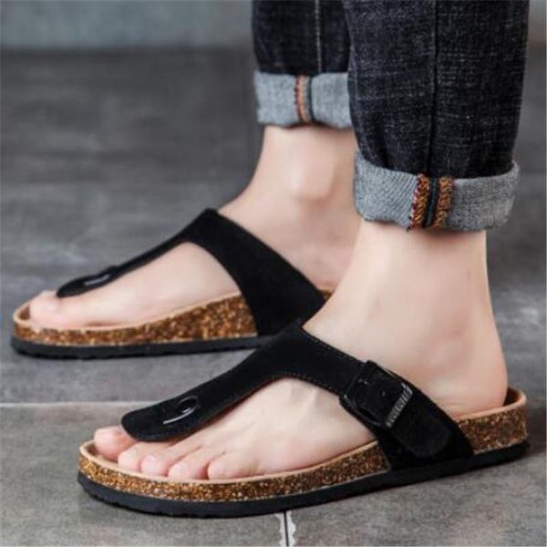 slippers men's summer suede cow leather beach cork flip-flops men slides casual black flat couple sandals male home shoes 35-46
slippers men's summer suede cow leather beach cork flip-flops men slides casual black flat couple sandals male home shoes 35-46