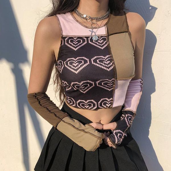 women's tanks & camis summer stylish cropped tank color block heart pattern patchwork round neck wild casual basic vest with arm sleev, White
women's tanks & camis summer stylish cropped tank color block heart pattern patchwork round neck wild casual basic vest with arm sleev, White