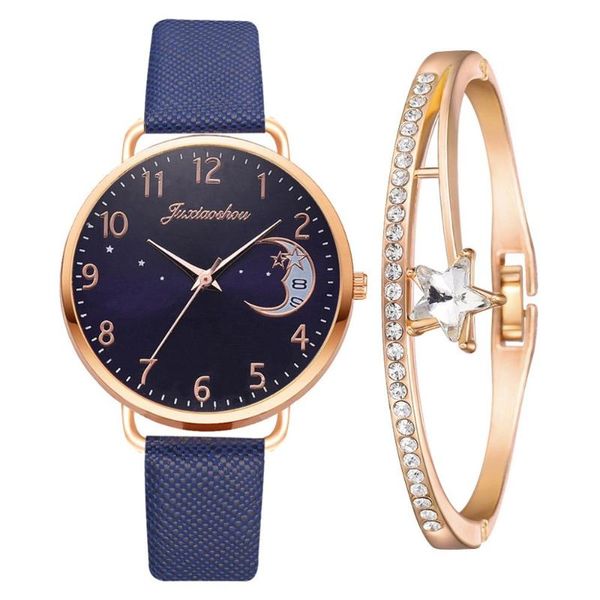 wristwatches leather female wristwatch set moon star pattern woman's watches bracelet fashion quartz ladies casual gift clock, Slivery;brown
wristwatches leather female wristwatch set moon star pattern woman's watches bracelet fashion quartz ladies casual gift clock, Slivery;brown