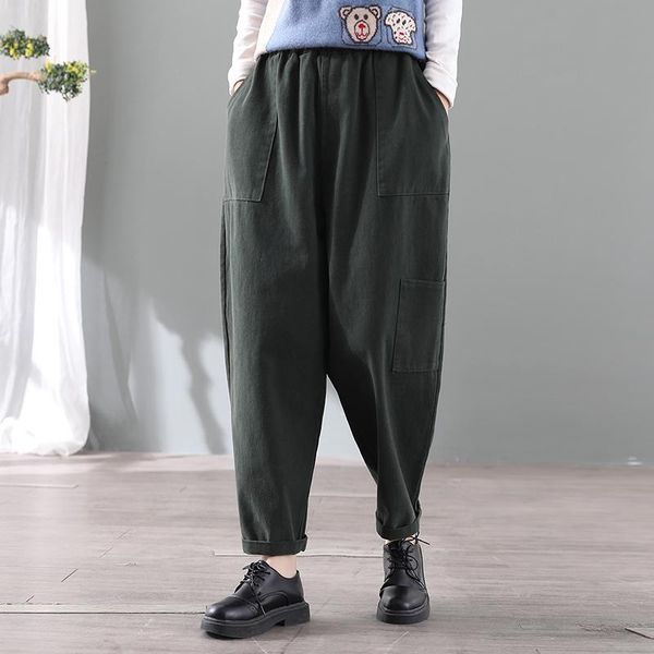cotton women pants 2021 autumn spring pockets retro harem loose big size casual solid color outdoor trousers women's & capris, Black;white
cotton women pants 2021 autumn spring pockets retro harem loose big size casual solid color outdoor trousers women's & capris, Black;white