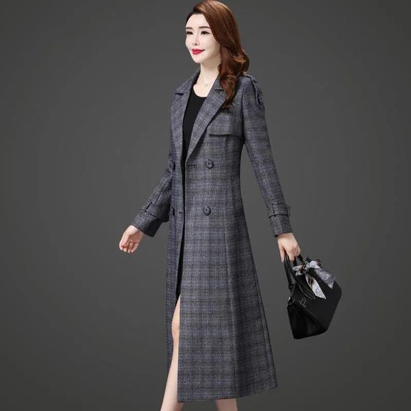 women's trench coats large size windbreaker women long section 2021 autumn korean version of the plaid ladies slim and thin all-match c, Tan;black
women's trench coats large size windbreaker women long section 2021 autumn korean version of the plaid ladies slim and thin all-match c, Tan;black