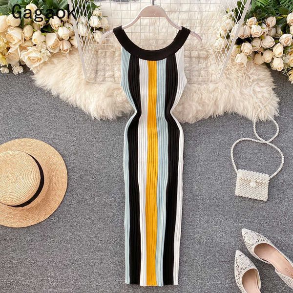 bodycon stretch striped women dress sleeveless chic knitted ladies dresses vestidos 210531, Black;gray
bodycon stretch striped women dress sleeveless chic knitted ladies dresses vestidos 210531, Black;gray