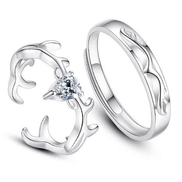 wedding rings silver copper crystal elk antlers adjustable zircon lovers couples for women men engagement jewelry, Slivery;golden
wedding rings silver copper crystal elk antlers adjustable zircon lovers couples for women men engagement jewelry, Slivery;golden