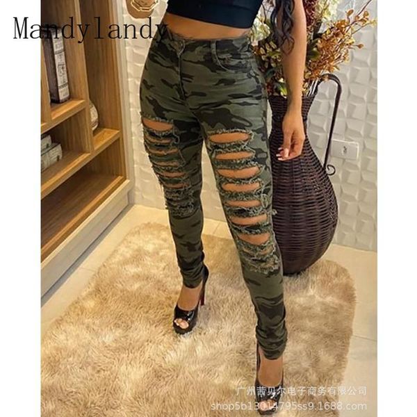 women's leggings mandylandy fashion camouflage high waist hole pants casual skinny pencil trousers, Black
women's leggings mandylandy fashion camouflage high waist hole pants casual skinny pencil trousers, Black