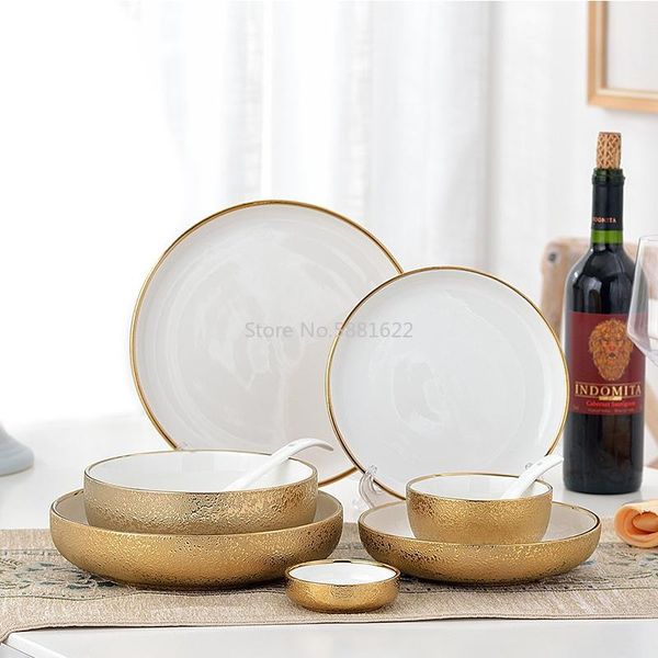 dishes & plates 1pcs nordic style ceramic gold plate creative porcelain dish soup rice bowl set snack dessert dinner cake tray tableware
dishes & plates 1pcs nordic style ceramic gold plate creative porcelain dish soup rice bowl set snack dessert dinner cake tray tableware
