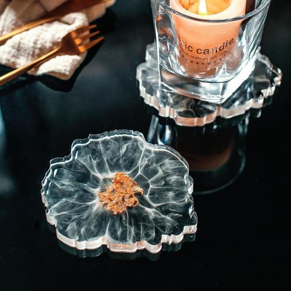 mats & pads 1set creative flower shape cup transparent water resistant resin gold foil handmade pad for restaurants tea mat
mats & pads 1set creative flower shape cup transparent water resistant resin gold foil handmade pad for restaurants tea mat