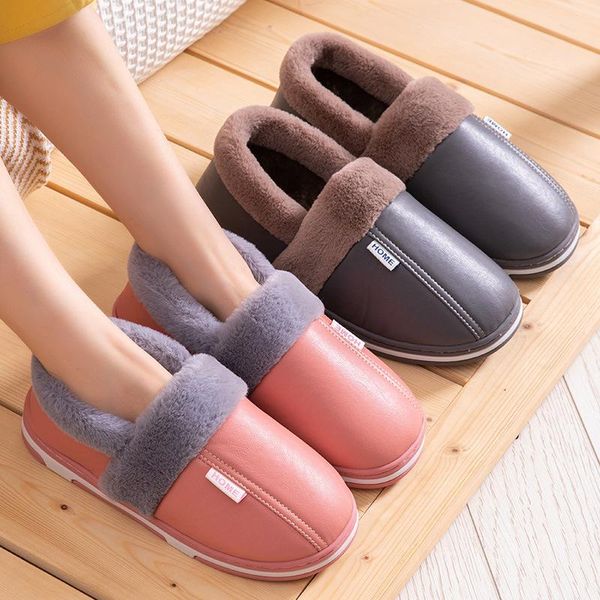 women and men couple fahsion pu leather slippers men's indoor wooden floor home shoes waterproof non-slip, Black
women and men couple fahsion pu leather slippers men's indoor wooden floor home shoes waterproof non-slip, Black