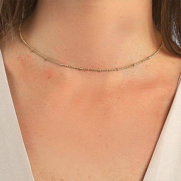 kpop trendy beaded clavicle necklaces ins simple fashion metal chain beads necklace for women jewelry wholesale collier chains, Silver
kpop trendy beaded clavicle necklaces ins simple fashion metal chain beads necklace for women jewelry wholesale collier chains, Silver