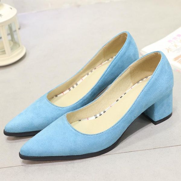 dress shoes casual low heels women elegant red blue woman pointed toe party office wedding female, Black
