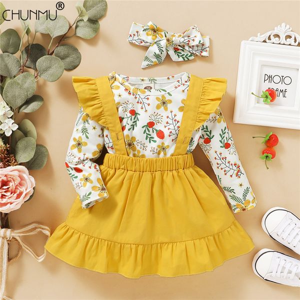 spring infant born baby girls clothes sets floral long sleeve + solid color suspender skirt headdress 3pcs outfits 210508, White
spring infant born baby girls clothes sets floral long sleeve + solid color suspender skirt headdress 3pcs outfits 210508, White