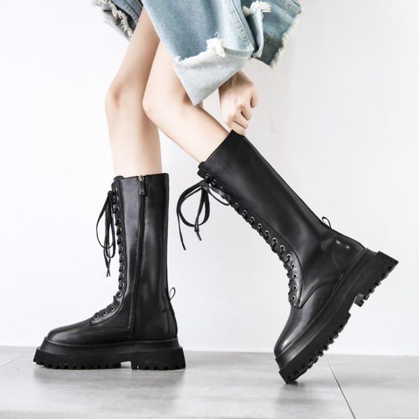 boots thick platform knee-high women autumn classic black elevated motorcycle woman lace-up zip non-slip botas
boots thick platform knee-high women autumn classic black elevated motorcycle woman lace-up zip non-slip botas