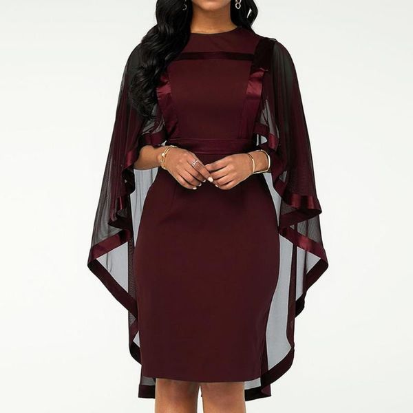 casual dresses fashion women dress cape slim fits round collar mesh stitching cocktail party banquet bodycon lady knee-length 2021, Black;gray
casual dresses fashion women dress cape slim fits round collar mesh stitching cocktail party banquet bodycon lady knee-length 2021, Black;gray