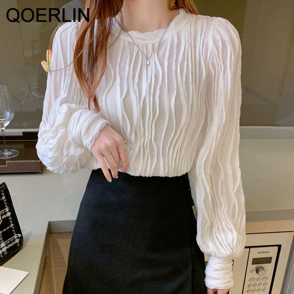 women's blouses & shirts qoerlin long sleeve textured blouse women o-neck puff spring autumn loose soft female streetwear s-2xl, White
women's blouses & shirts qoerlin long sleeve textured blouse women o-neck puff spring autumn loose soft female streetwear s-2xl, White