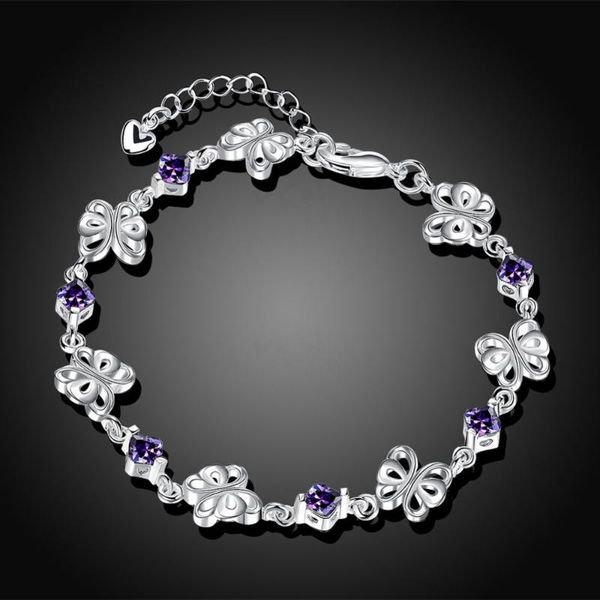 charm bracelets silver plated charms bracelet creative butterfly for women purple crystal zircon & bangles jewelry bileklik, Golden;silver
charm bracelets silver plated charms bracelet creative butterfly for women purple crystal zircon & bangles jewelry bileklik, Golden;silver