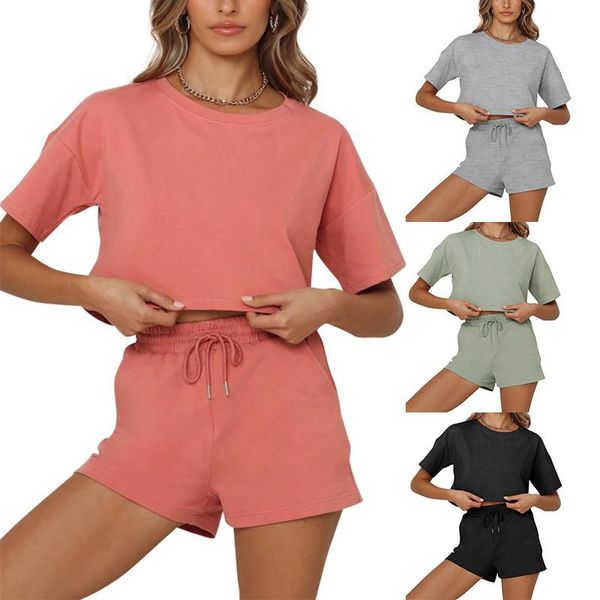women's tracksuits pantalones cortos de mujer pure color round neck lace-up 2021 summer ladies crop shorts casual fashion sports two-pi, Gray
women's tracksuits pantalones cortos de mujer pure color round neck lace-up 2021 summer ladies crop shorts casual fashion sports two-pi, Gray