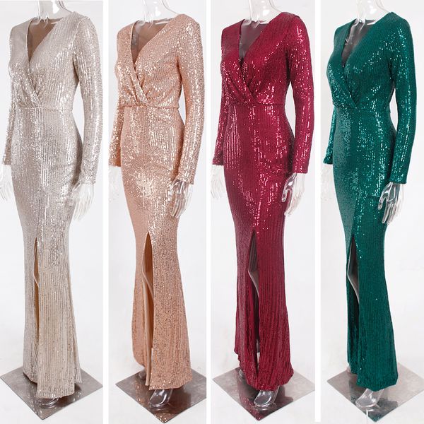 2021silver sequined maxi dress black burgundy green v neck evening party wrap dress stretchy full sleeved long lining low slit leg, Black;gray
2021silver sequined maxi dress black burgundy green v neck evening party wrap dress stretchy full sleeved long lining low slit leg, Black;gray