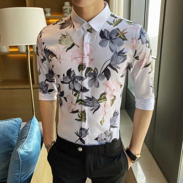 summer flower shirts men short sleeve slim fit beachwear streetwear casual shirt social party nightclub blouse chemise homme 210527, White;black
summer flower shirts men short sleeve slim fit beachwear streetwear casual shirt social party nightclub blouse chemise homme 210527, White;black