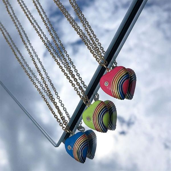 pendant necklaces cute colorful bright love heart necklace valentine's day gift punk for couples, Silver
pendant necklaces cute colorful bright love heart necklace valentine's day gift punk for couples, Silver