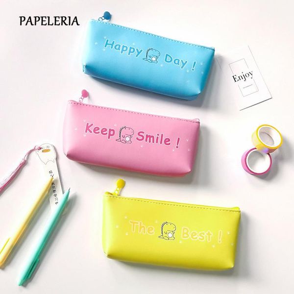 pencil bags pink leather case school dinosaur bag solid color english alphabet pencilcase for girl stationery pouch supplies
pencil bags pink leather case school dinosaur bag solid color english alphabet pencilcase for girl stationery pouch supplies