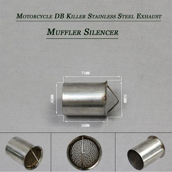 motorcycle exhaust system stainless steel muffler built-in db killer reduce noise for 51mm diameter tube lossless installation
motorcycle exhaust system stainless steel muffler built-in db killer reduce noise for 51mm diameter tube lossless installation