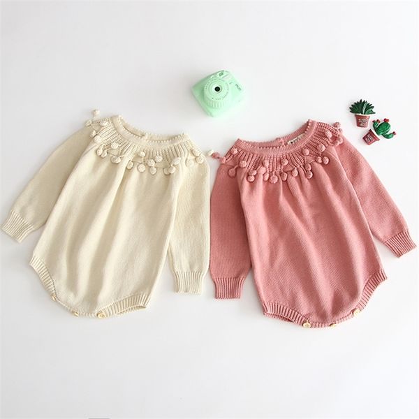 infant jumpsuit knitting autumn born climbing clothes handmade pompom long sleeve baby girl boy romper 210417, White
infant jumpsuit knitting autumn born climbing clothes handmade pompom long sleeve baby girl boy romper 210417, White