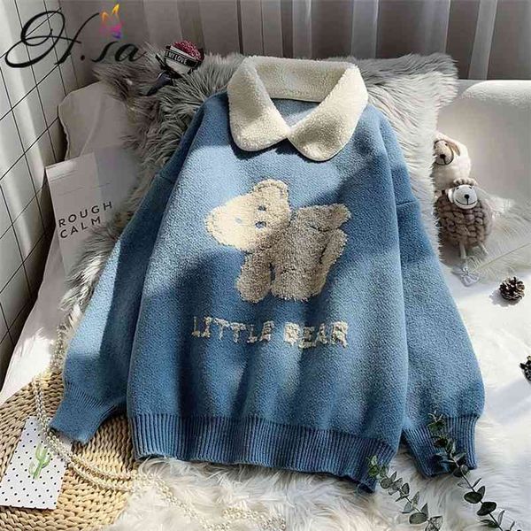 woman sweaters turn down collar cartoon cute loose sweater pullovers bear oversized pull jerseys mujer 210430, White;black
woman sweaters turn down collar cartoon cute loose sweater pullovers bear oversized pull jerseys mujer 210430, White;black