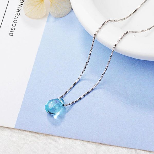 pendant necklaces xufan blue artificial crystal silver plated necklace korean simple temperament water drop for women
pendant necklaces xufan blue artificial crystal silver plated necklace korean simple temperament water drop for women