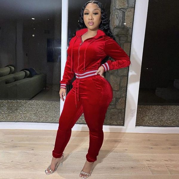 women's two piece pants casual women set velvet hooded jacket coat and long sportsuit maching suit for, White
women's two piece pants casual women set velvet hooded jacket coat and long sportsuit maching suit for, White