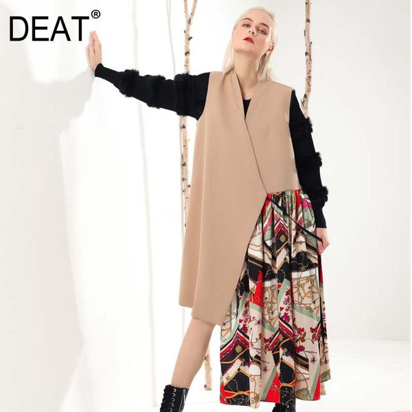spring and summer fashion casual solid color stitching printing loose long vest sleeveless coat women sh655 210421, Black;white
spring and summer fashion casual solid color stitching printing loose long vest sleeveless coat women sh655 210421, Black;white