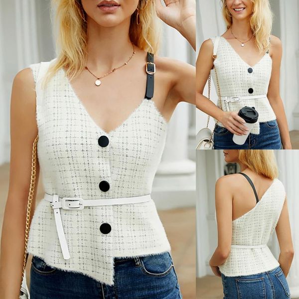 women's knits & tees women's suspender elegant sweater v-neck single breasted cardigan slim sleeveless knit vests autumn ladies, White
women's knits & tees women's suspender elegant sweater v-neck single breasted cardigan slim sleeveless knit vests autumn ladies, White