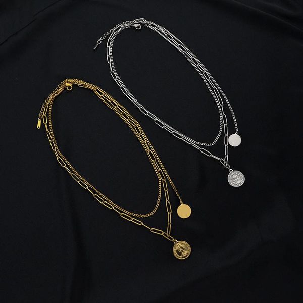 vintage multi-layer coin queen choker necklace for women stainless steel clavicle chain metal thick drop chains, Silver
vintage multi-layer coin queen choker necklace for women stainless steel clavicle chain metal thick drop chains, Silver
