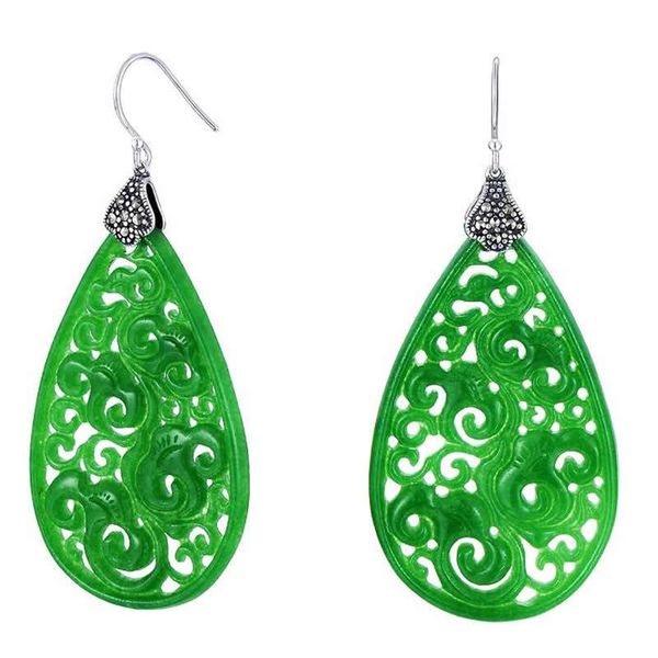 dangle & chandelier fine solid sterling silver earrings women hollow green jadeite water drop
dangle & chandelier fine solid sterling silver earrings women hollow green jadeite water drop