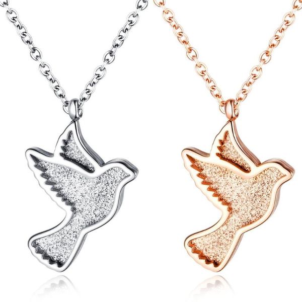 pendant necklaces fashion white/rose gold stainless steel clavicle chain peace dove for women jewelry gift xl109, Silver
pendant necklaces fashion white/rose gold stainless steel clavicle chain peace dove for women jewelry gift xl109, Silver